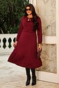VESTIDO CAMPONESA MANGA LONGA  - BORDÔ