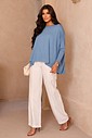 BLUSA MORCEGO MANGA LONGA - AZUL JEANS BLUSA MORCEGO MANGA LONGA - AZUL JEANS