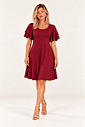 VESTIDO MANGA BABADOS - BORDÔ VESTIDO MANGA BABADOS - BORDÔ