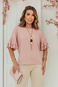 BLUSA MANGA BABADOS - ROSE