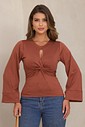 BLUSA DECOTE NÓ TÉRMICA  - CHOCOLATE