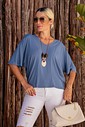 BLUSA GOLA V - AZUL JEANS