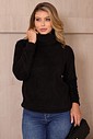 BLUSÃO GOLA ROLE FLEECE - PRETO
