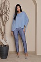 BLUSA MORCEGO MANGA LONGA - AZUL JEANS BLUSA MORCEGO MANGA LONGA - AZUL JEANS