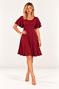 VESTIDO MANGA BABADOS - BORDÔ VESTIDO MANGA BABADOS - BORDÔ