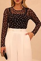 CONJUNTO BLUSA TULE E REGATA - PRETO POÁ