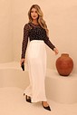 CONJUNTO BLUSA TULE E REGATA - PRETO POÁ