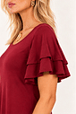 VESTIDO MANGA BABADOS - BORDÔ VESTIDO MANGA BABADOS - BORDÔ