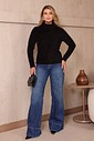 BLUSÃO GOLA ROLE FLEECE - PRETO