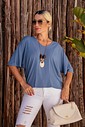 BLUSA GOLA V - AZUL JEANS