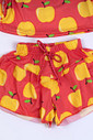 CONJUNTO MENINA BLUSA E SHORT SAIA MAÇAS