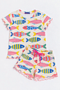 CONJUNTO MENINA BLUSA E SHORTS PEIXES