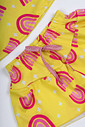 CONJUNTO MENINA BLUSA E SHORT SAIA ARCO IRIS NEON