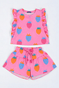 CONJUNTO MENINA BLUSA E SHORT SAIA MORANGOS