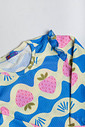 CONJUNTO CALÇA E BLUSA LONGA MORANGOS AZUL