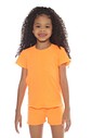 CONJUNTO MENINA BLUSA E SHORTS LARANJA NEON CONJUNTO MENINA BLUSA E SHORTS LARANJA NEON
