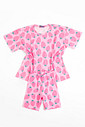 CONJUNTO MENINA CAMISETA E BIKER MORANGOS