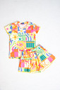 CONJUNTO MENINA BLUSA E SHORTS SAIA FLOR POP