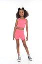 CONJUNTO MENINA CROPED E BIKER ROSA NEON
