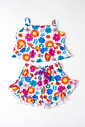 CONJUNTO MENINA BLUSA ALÇA E SHORTS FLORES