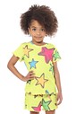CONJUNTO MENINA BLUSA E SHORTS ESTRELAS