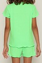 CONJUNTO MENINA BLUSA E SHORTS VERDE NEON CONJUNTO MENINA BLUSA E SHORTS VERDE NEON