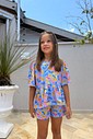 CONJUNTO MENINA BATA E SHORTS BORBOLETAS