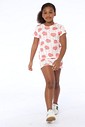 CONJUNTO MENINA BLUSA E SHORTS MAÇÃ