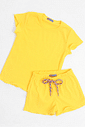 CONJUNTO MENINA BLUSA E SHORTS AMARELO CONJUNTO MENINA BLUSA E SHORTS AMARELO
