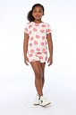 CONJUNTO MENINA BLUSA E SHORTS MAÇÃ