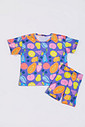 CONJUNTO MENINA CAMISETA E BIKER SALA DE FRUTAS