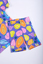 CONJUNTO MENINA CAMISETA E BIKER SALA DE FRUTAS