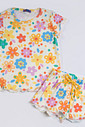 CONJUNTO MENINA BLUSA E SHORTS FLORES DE VERÃO