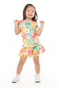 CONJUNTO MENINA BLUSA E SHORTS SAIA FLOR POP