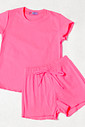 CONJUNTO MENINA BLUSA E SHORTS ROSA NEON CONJUNTO MENINA BLUSA E SHORTS ROSA NEON