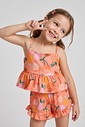 CONJUNTO MENINA BLUSA ALÇA E SHORTS FRUTINHAS