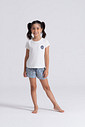 PIJAMA MEIA MANGA EM MEIA MALHA COM SHORTS EM MALHA ROTATIVA FEMININO 