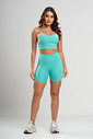 Conjunto Feminino Fitness Shorts e Top Turquesa