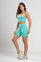 Conjunto Feminino Fitness Shorts e Top Turquesa