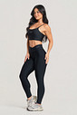 Conjunto Fitness Legging Cós Transpassado e Top Preto