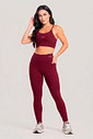 Conjunto Fitness Legging Bolso Lateral e Top Bordô Conjunto Fitness Legging Bolso Lateral e Top Bordô