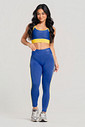 Conjunto Feminino Fitness Legging e Top Brasil Azul