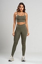 Conjunto Feminino Fitness Legging e Top Verde Musgo