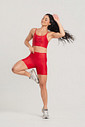 Conjunto Feminino Fitness Shorts e Top Vermelho