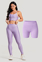 Kit Feminino Fitness Legging + Short + Top Lilás