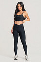 Conjunto Fitness Legging Cós Transpassado e Top Preto