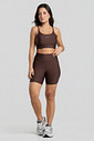 Conjunto Fitness Shorts Bolso Lateral e Top Marrom