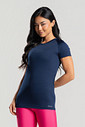 Camiseta Feminina Proteção UV Manga Curta Marinho