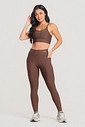 Conjunto Fitness Legging Bolso Lateral e Top Marrom Conjunto Fitness Legging Bolso Lateral e Top Marrom