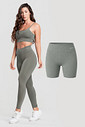 Kit Feminino Fitness Legging + Short + Top Chumbo